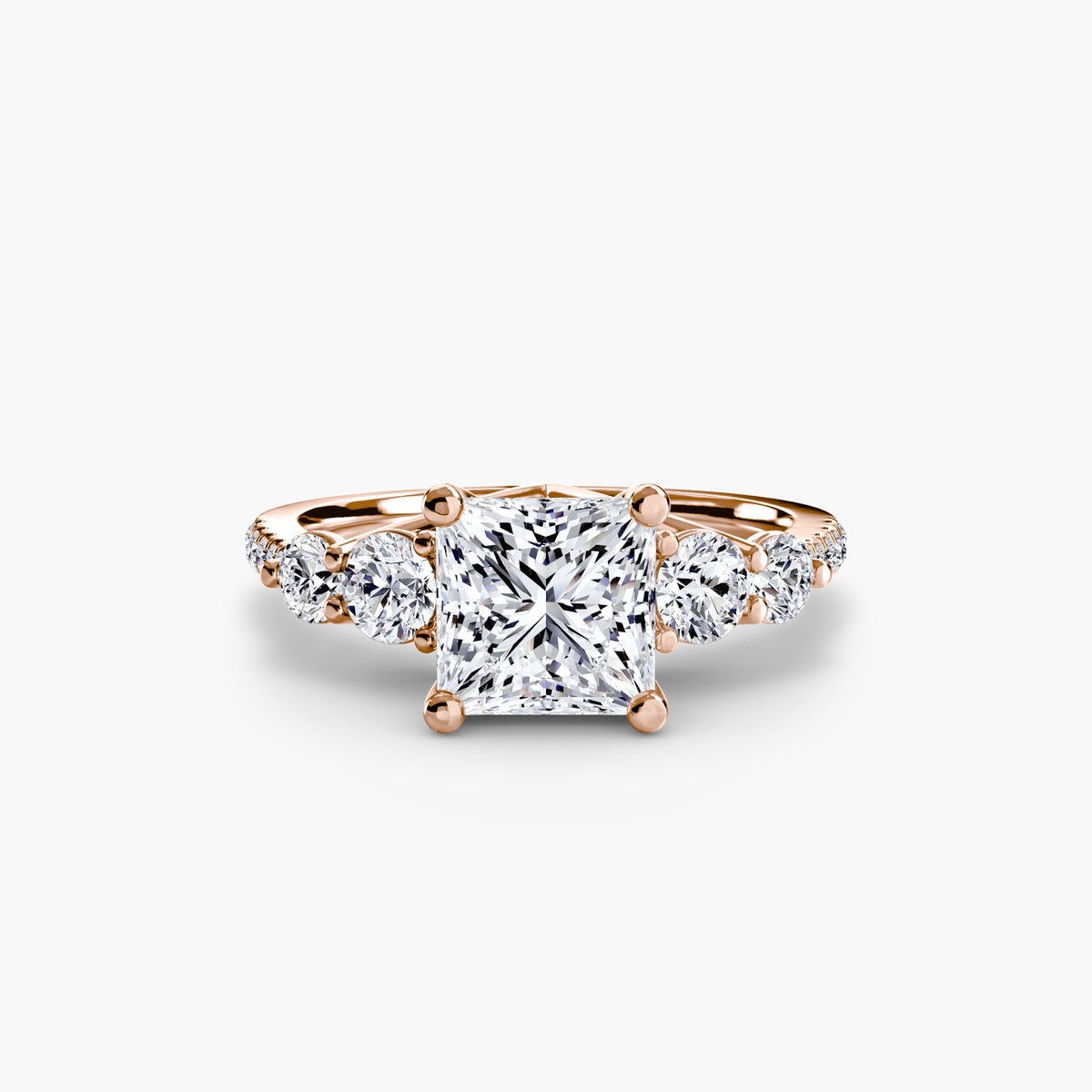 Side-Stone Pavé Engagement Ring – The Alessandra