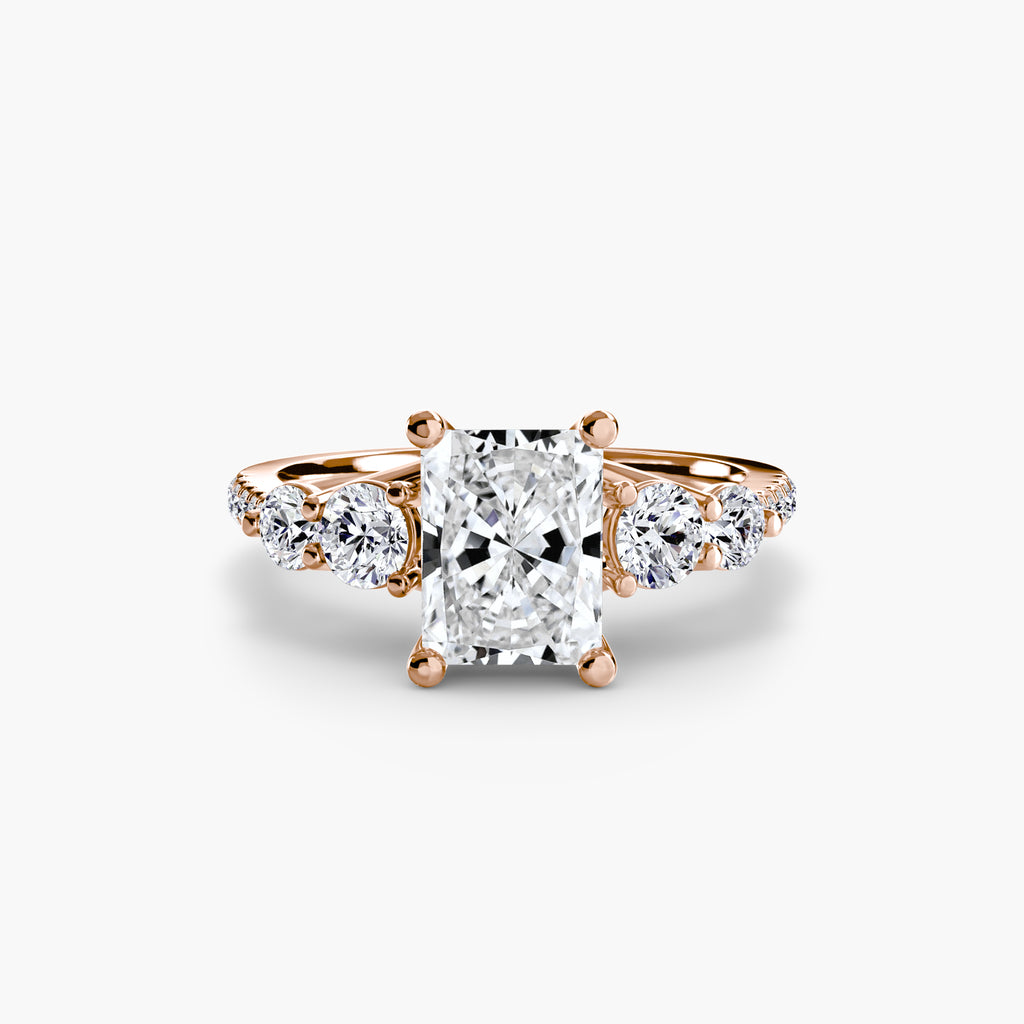 Side-Stone Pavé Engagement Ring – The Alessandra