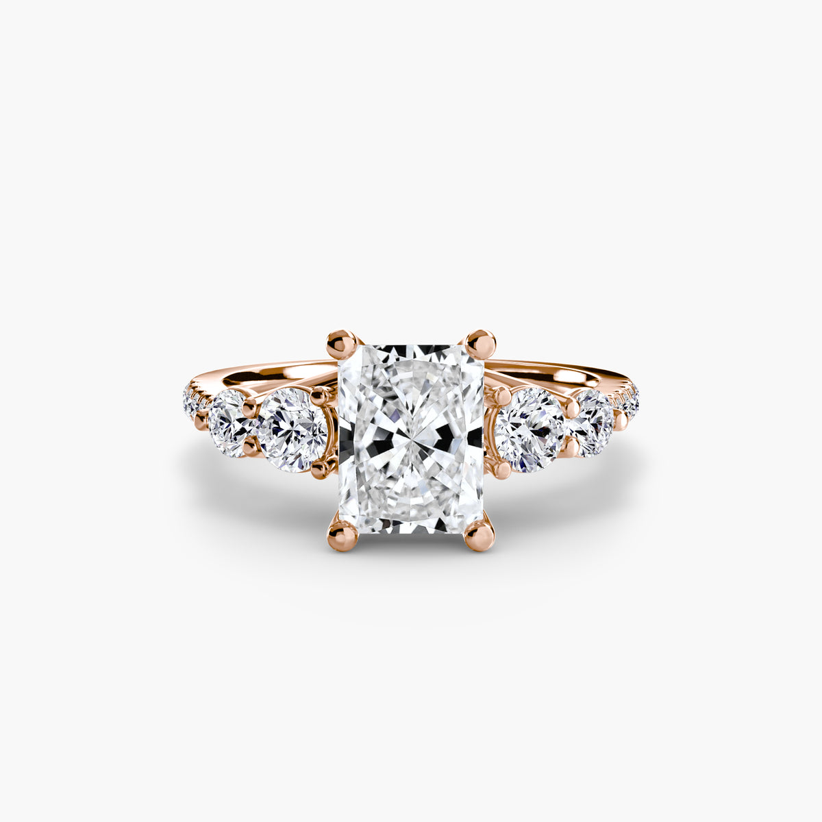 Side-Stone Pavé Engagement Ring – The Alessandra