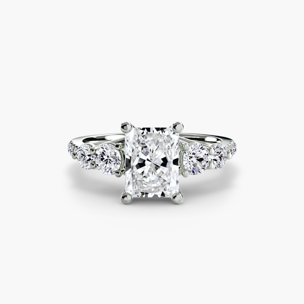 Side-Stone Pavé Engagement Ring – The Alessandra