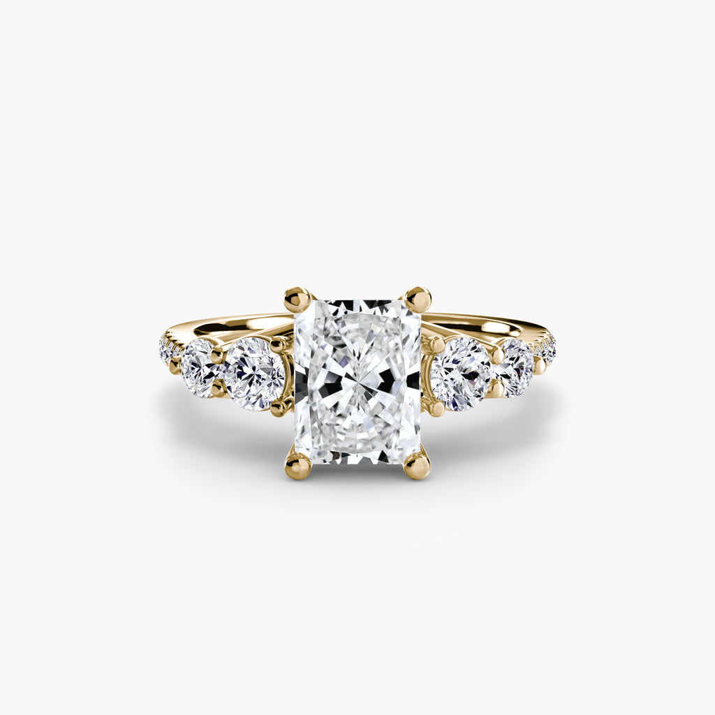 Side-Stone Pavé Engagement Ring – The Alessandra