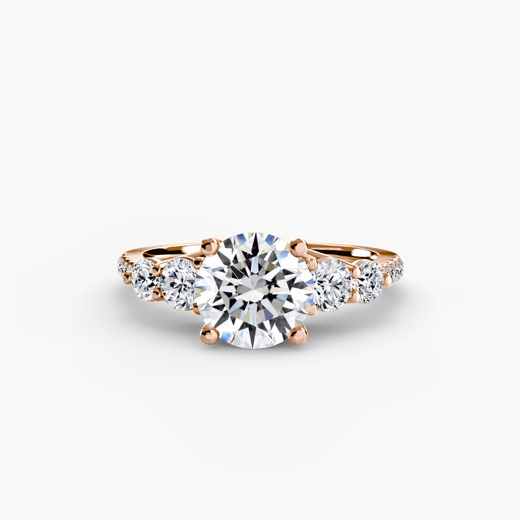 Side-Stone Pavé Engagement Ring – The Alessandra