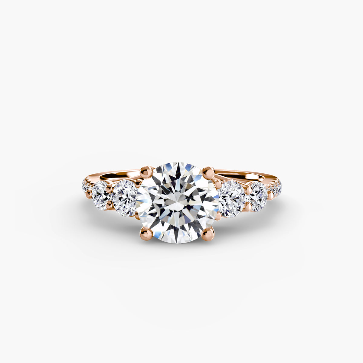 Side-Stone Pavé Engagement Ring – The Alessandra