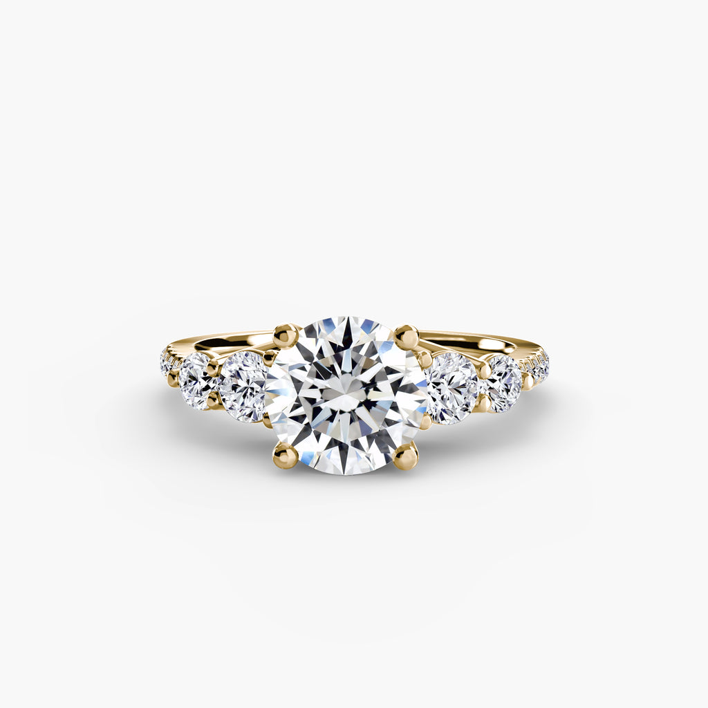 Side-Stone Pavé Engagement Ring – The Alessandra