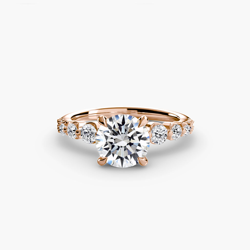 Sculpted Side-Stone Engagement Ring – The Arabella