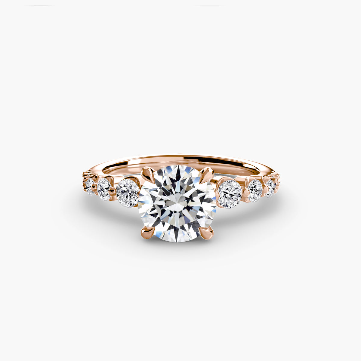 Sculpted Side-Stone Engagement Ring – The Arabella