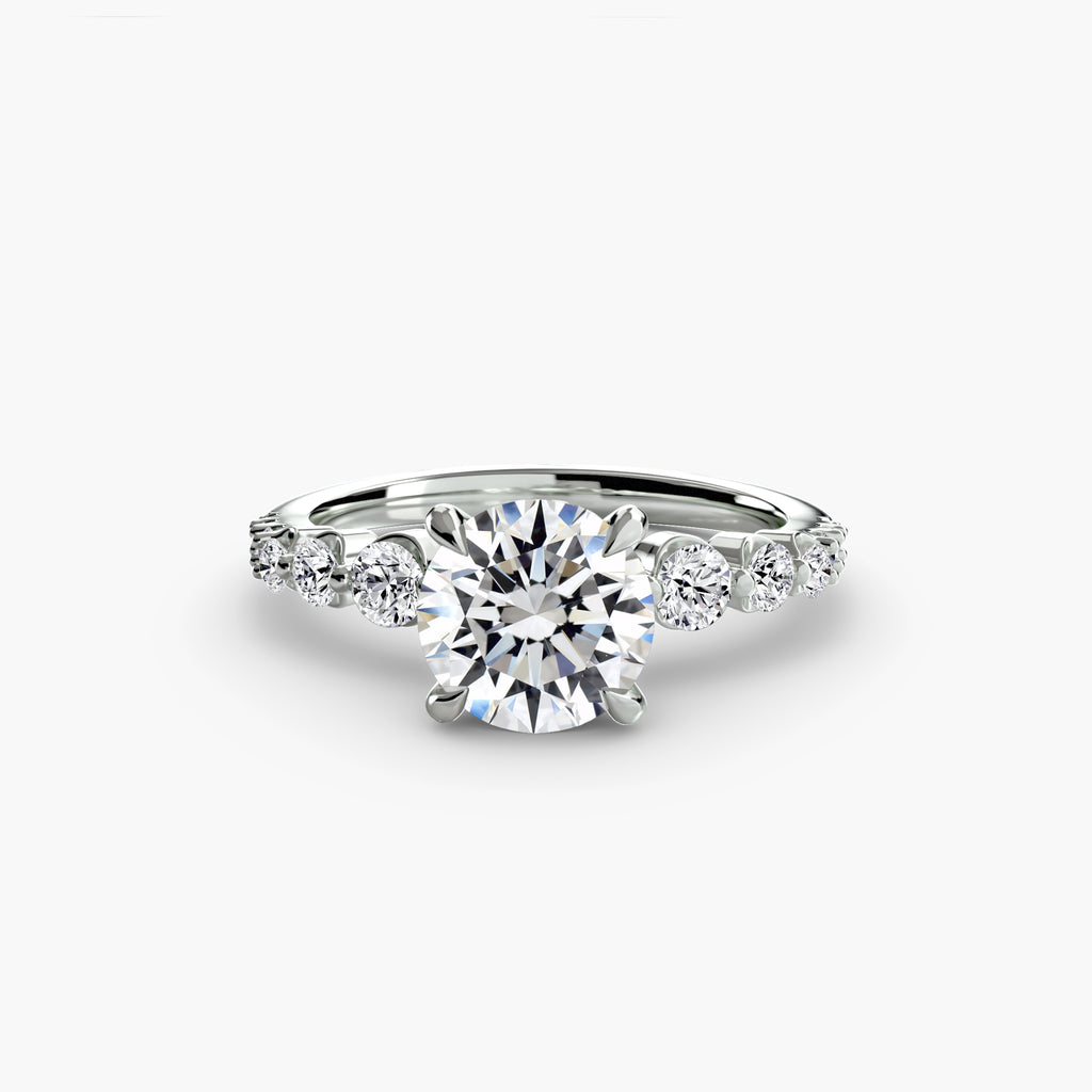 Sculpted Side-Stone Engagement Ring – The Arabella