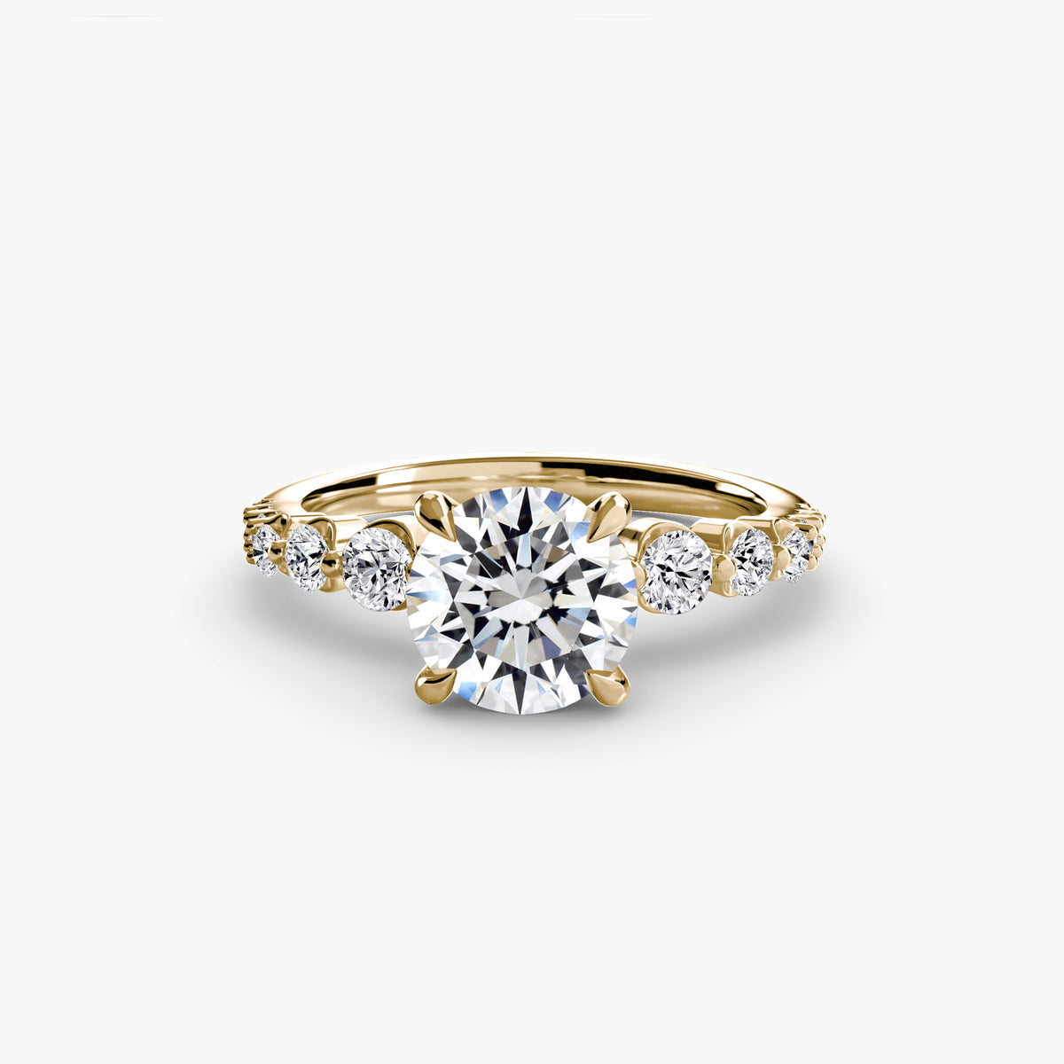 Sculpted Side-Stone Engagement Ring – The Arabella