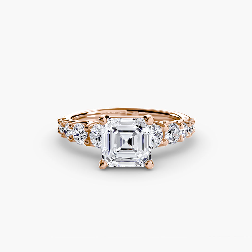 Graduated Diamond Accent Engagement Ring – The Rhône