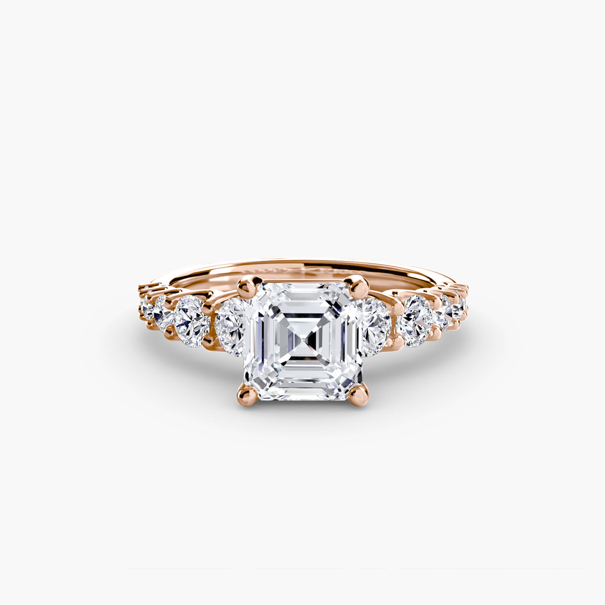 Graduated Diamond Accent Engagement Ring – The Rhône