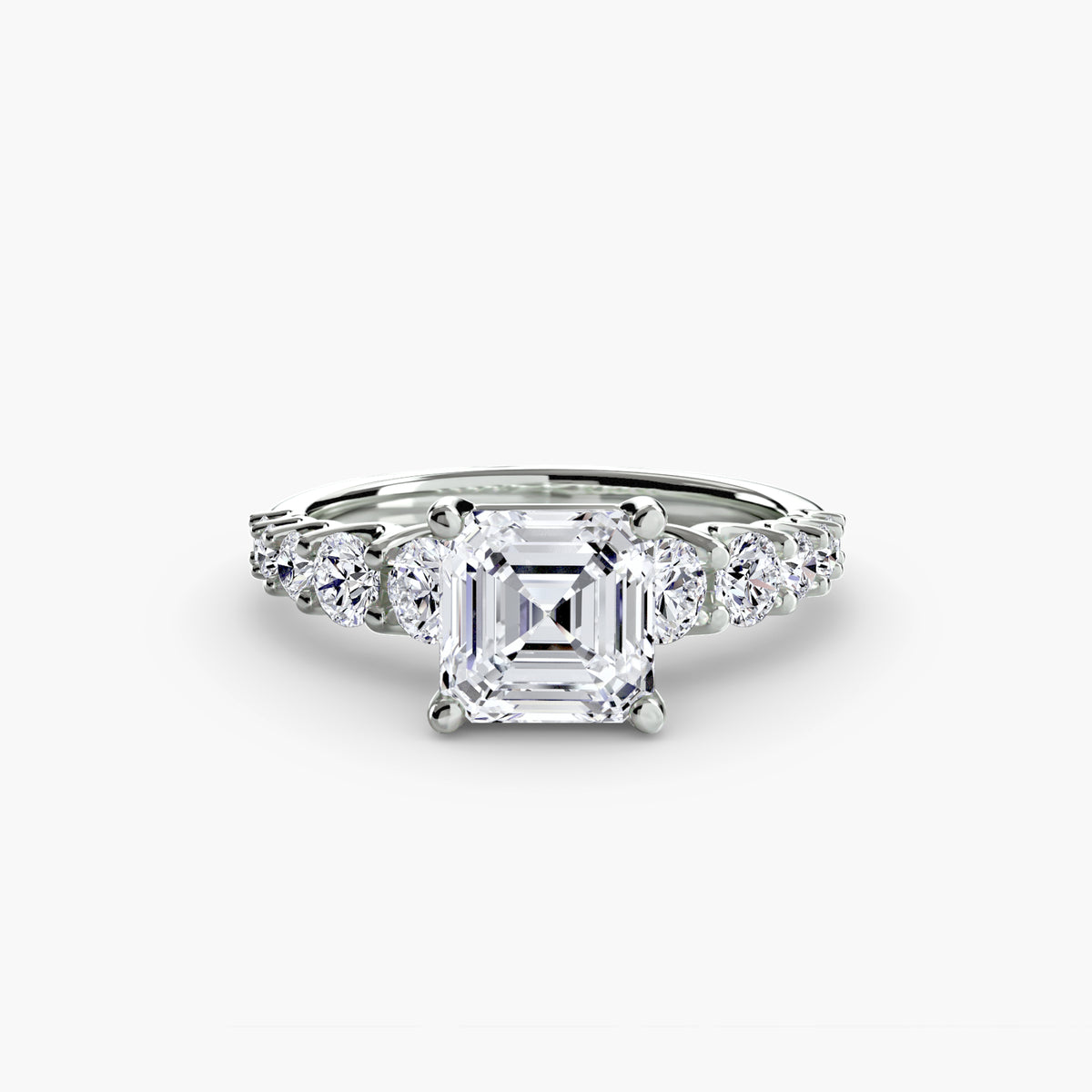 Graduated Diamond Accent Engagement Ring – The Rhône