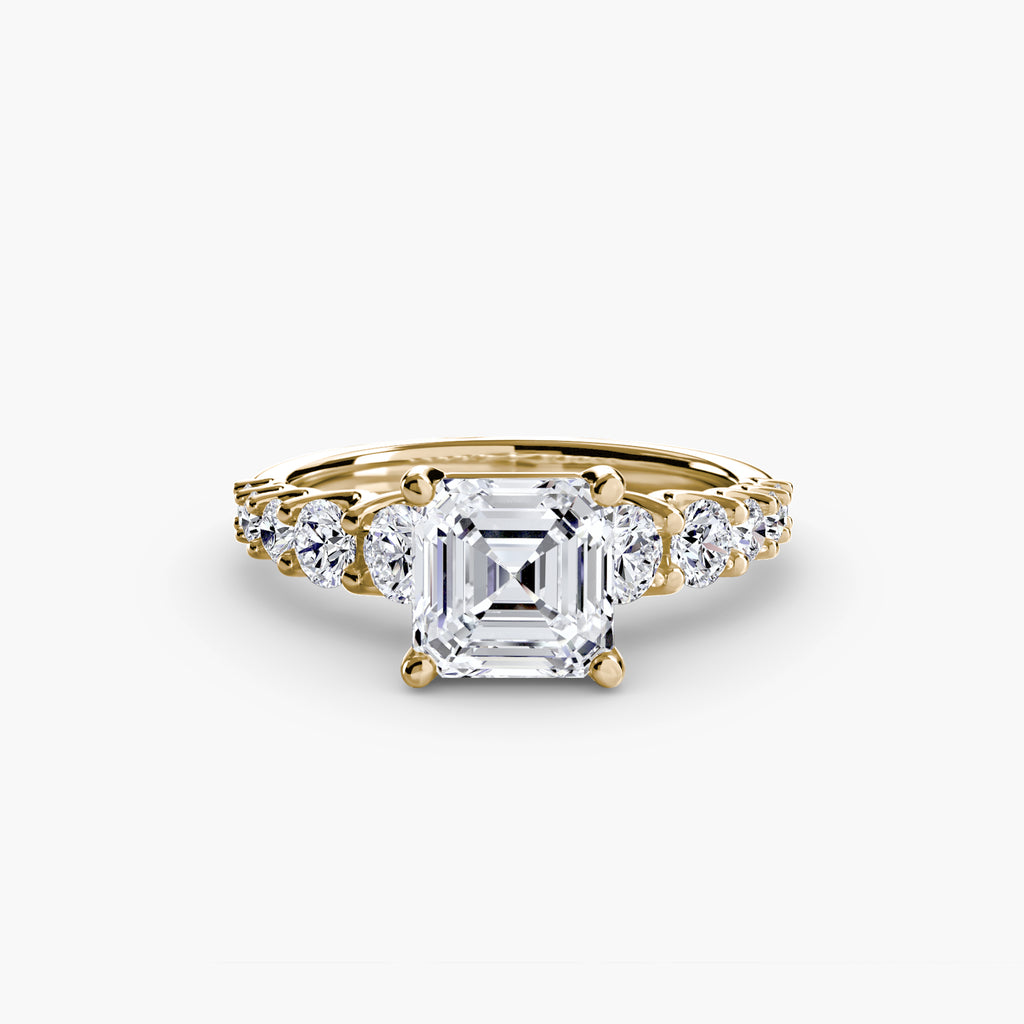 Graduated Diamond Accent Engagement Ring – The Rhône