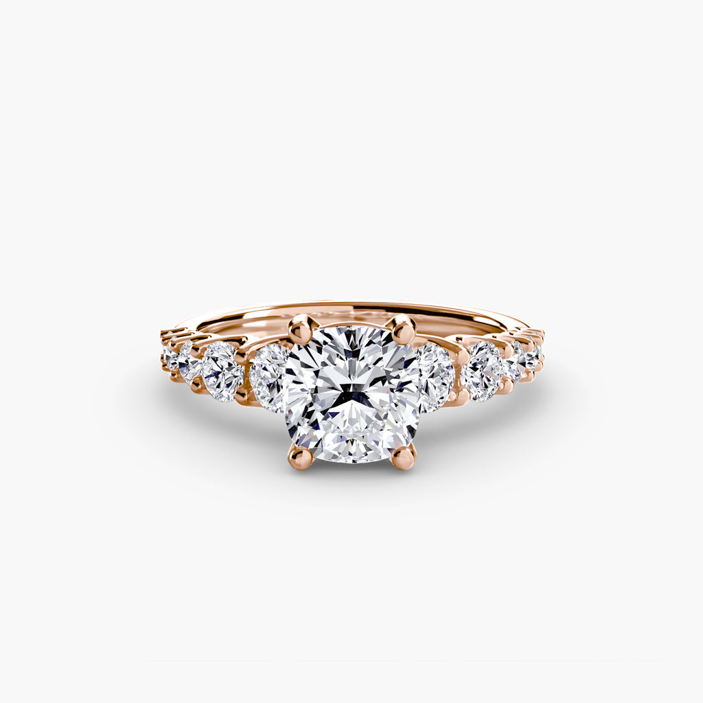 Graduated Diamond Accent Engagement Ring – The Rhône