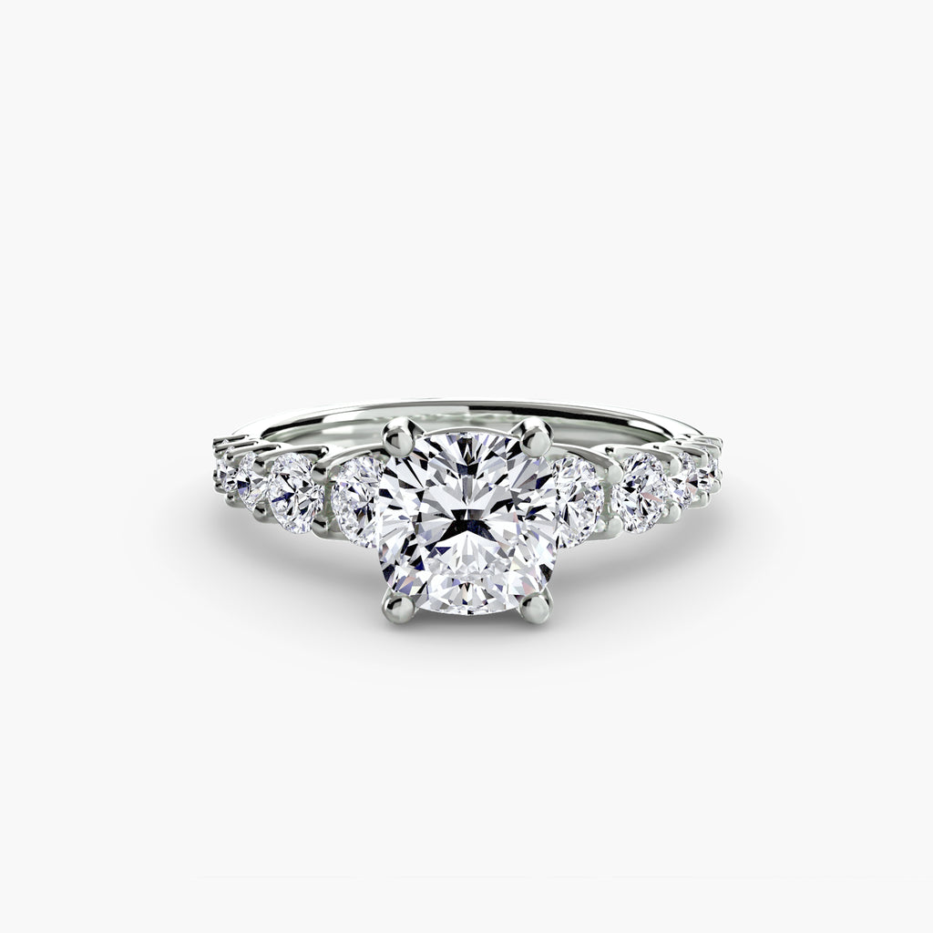 Graduated Diamond Accent Engagement Ring – The Rhône