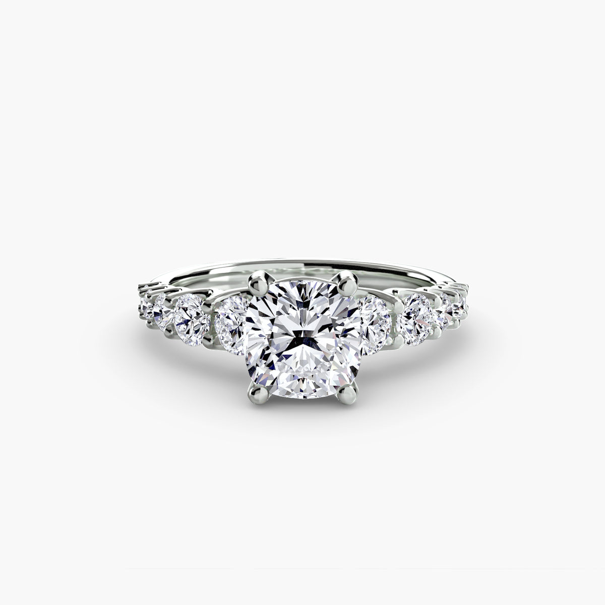 Graduated Diamond Accent Engagement Ring – The Rhône