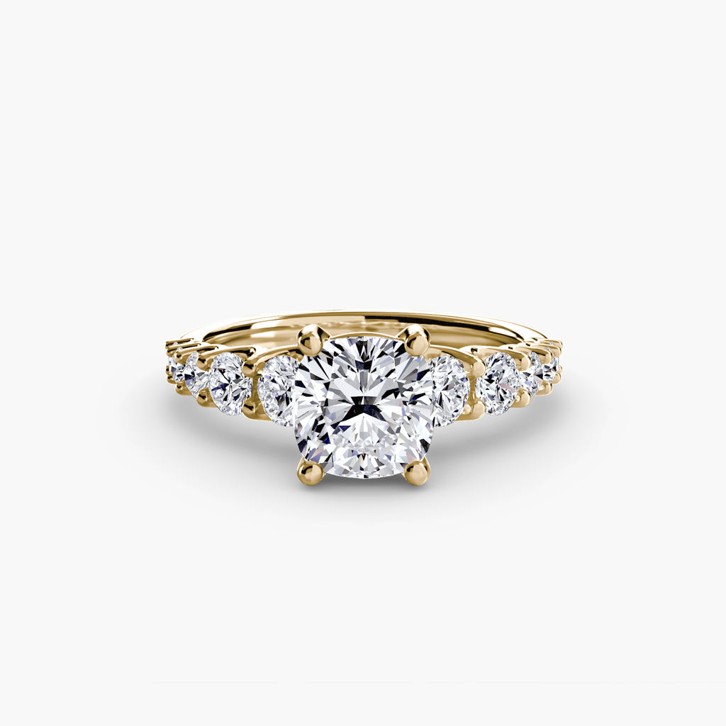 Graduated Diamond Accent Engagement Ring – The Rhône