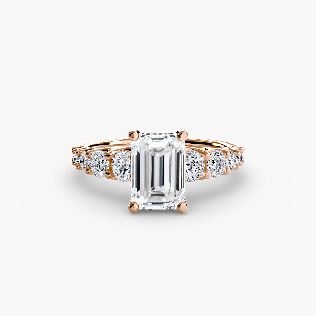 Graduated Diamond Accent Engagement Ring – The Rhône
