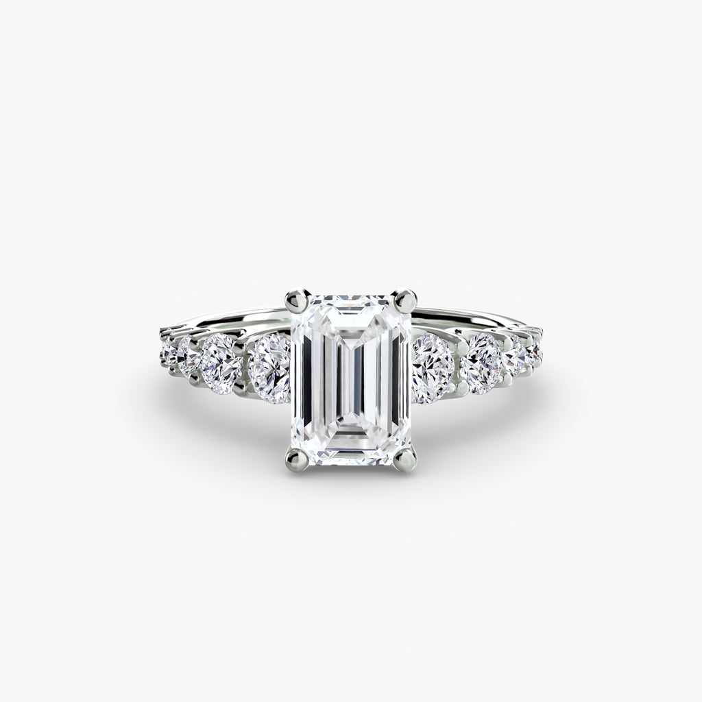 Graduated Diamond Accent Engagement Ring – The Rhône