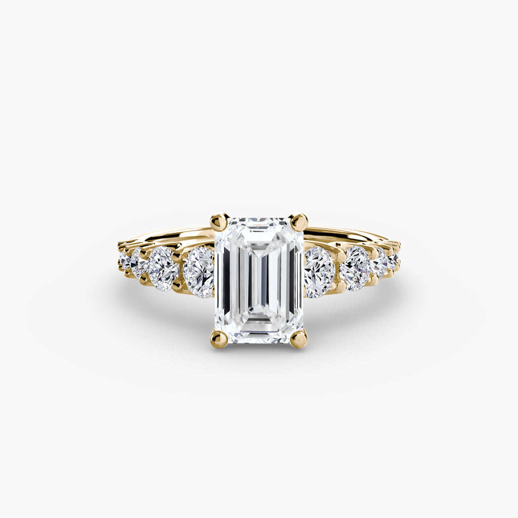 Graduated Diamond Accent Engagement Ring – The Rhône