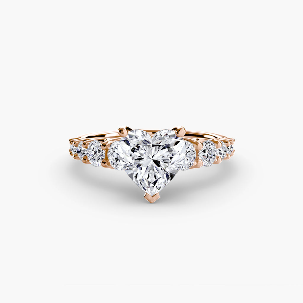 Graduated Diamond Accent Engagement Ring – The Rhône
