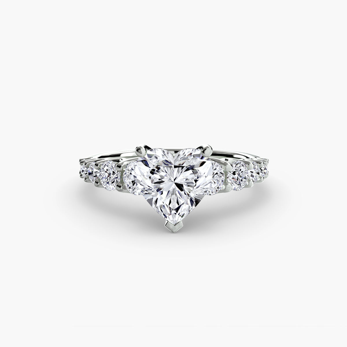 Graduated Diamond Accent Engagement Ring – The Rhône