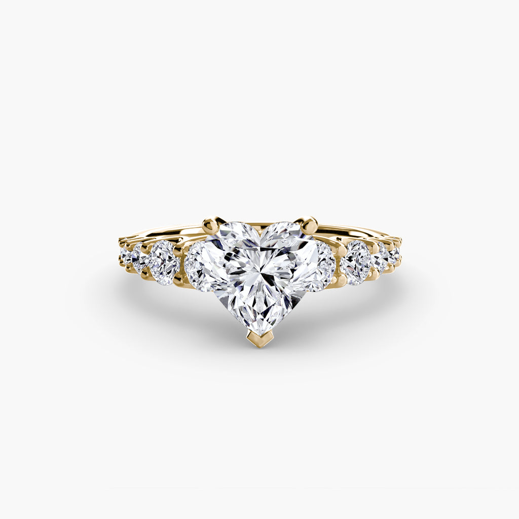 Graduated Diamond Accent Engagement Ring – The Rhône