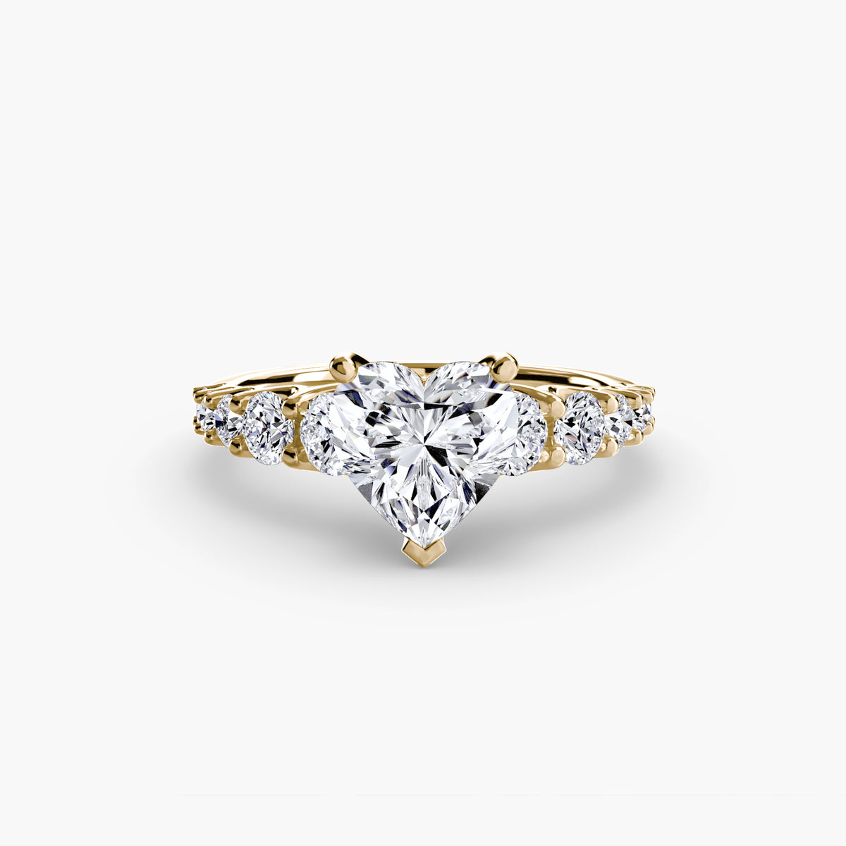 Graduated Diamond Accent Engagement Ring – The Rhône