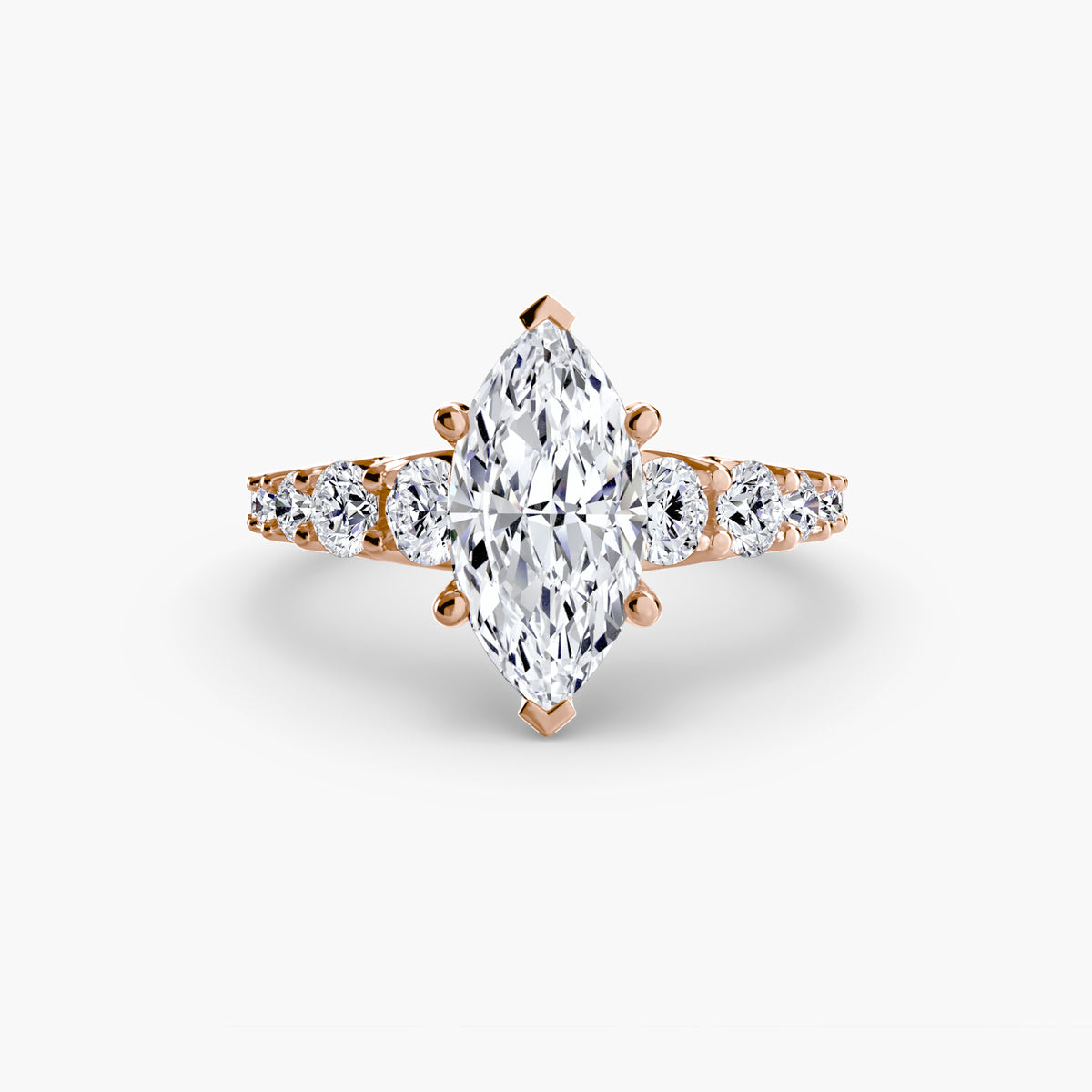 Graduated Diamond Accent Engagement Ring – The Rhône