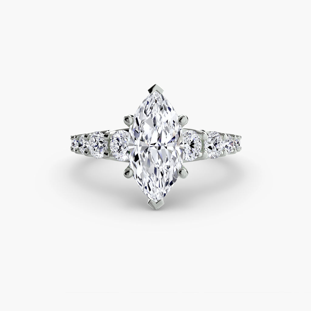 Graduated Diamond Accent Engagement Ring – The Rhône
