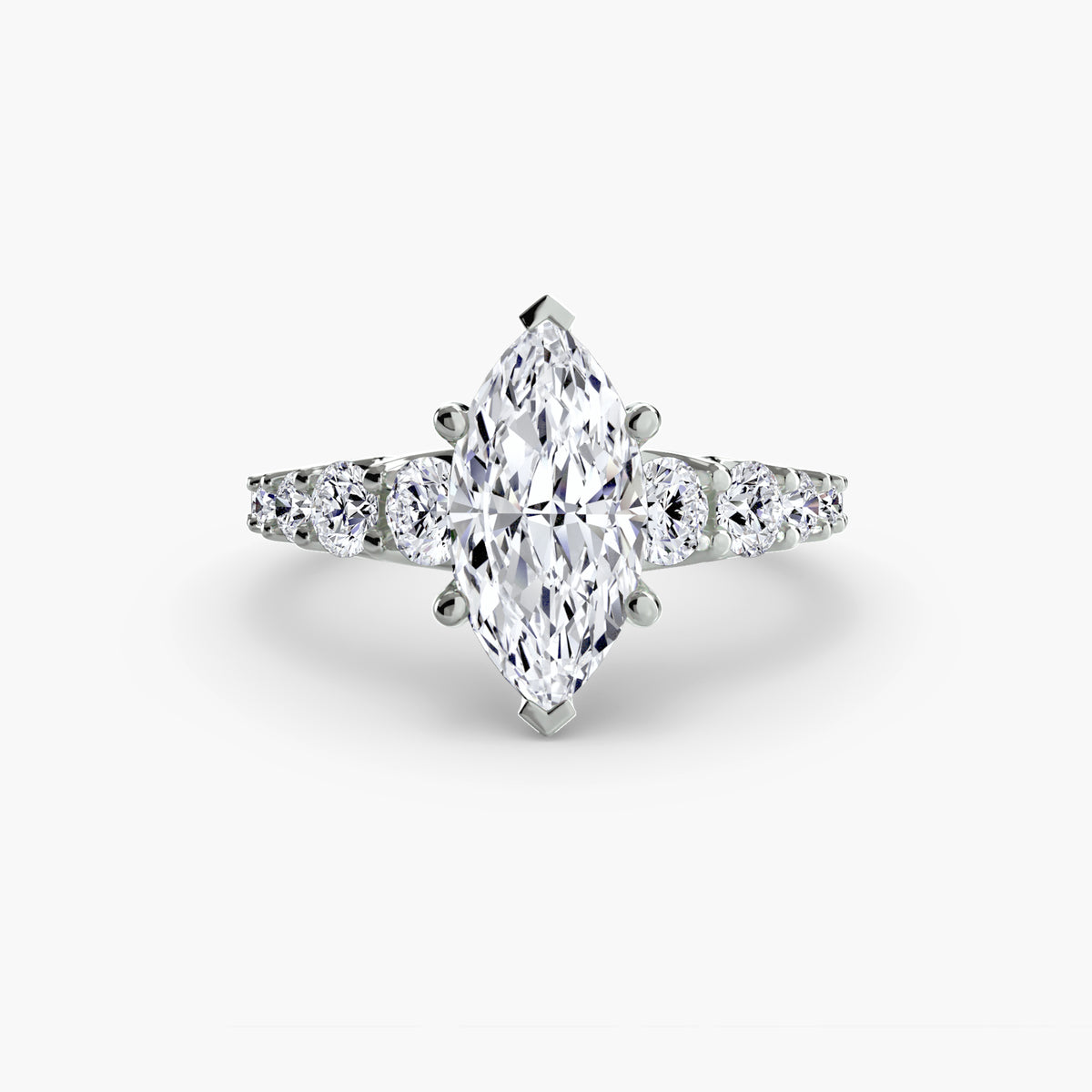 Graduated Diamond Accent Engagement Ring – The Rhône