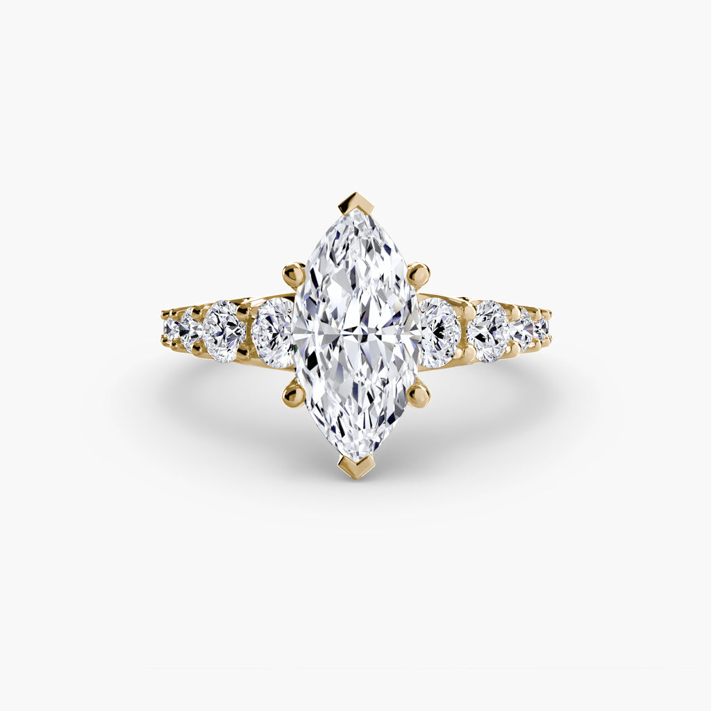 Graduated Diamond Accent Engagement Ring – The Rhône