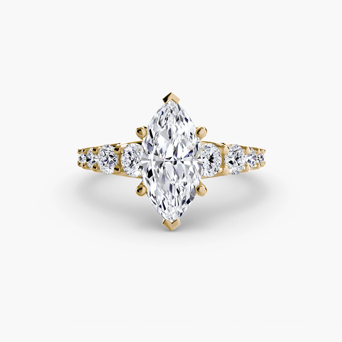 Graduated Diamond Accent Engagement Ring – The Rhône