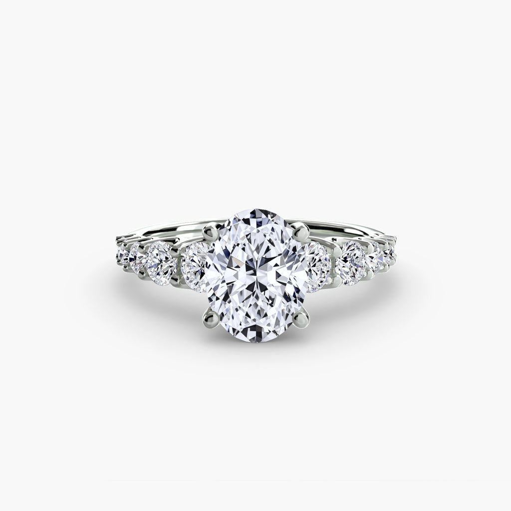 Graduated Diamond Accent Engagement Ring – The Rhône
