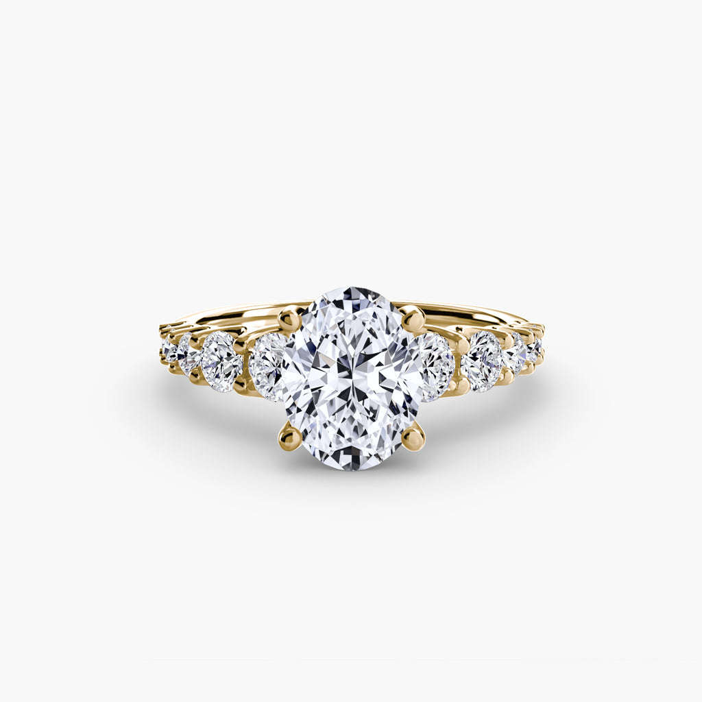 Graduated Diamond Accent Engagement Ring – The Rhône