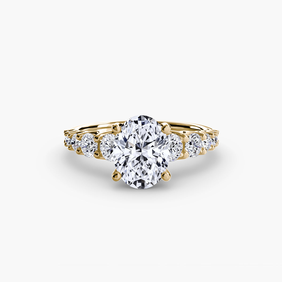 Graduated Diamond Accent Engagement Ring – The Rhône