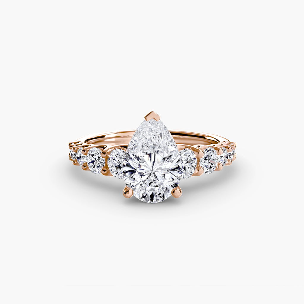 Graduated Diamond Accent Engagement Ring – The Rhône