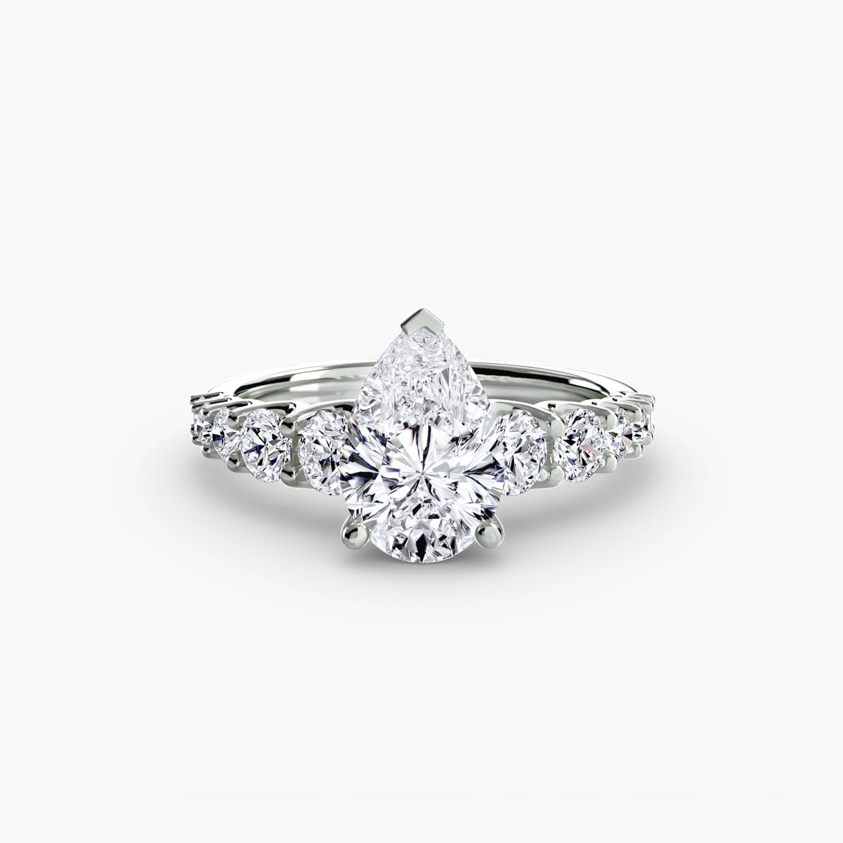 Graduated Diamond Accent Engagement Ring – The Rhône