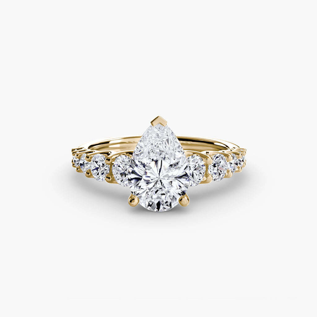 Graduated Diamond Accent Engagement Ring – The Rhône