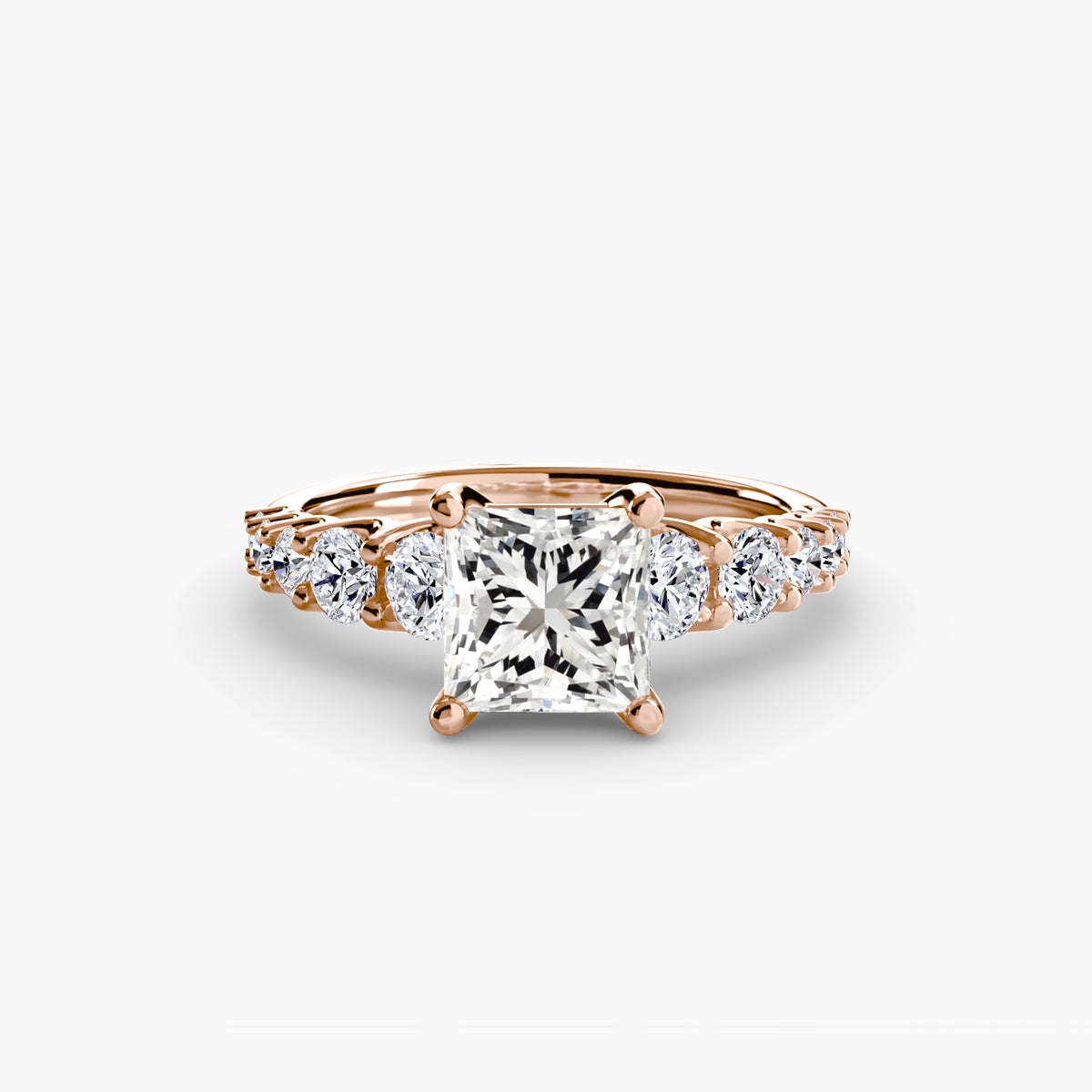 Graduated Diamond Accent Engagement Ring – The Rhône