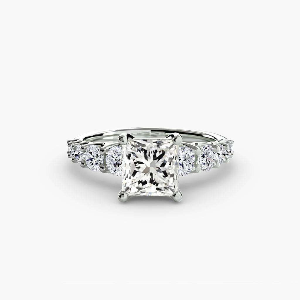Graduated Diamond Accent Engagement Ring – The Rhône