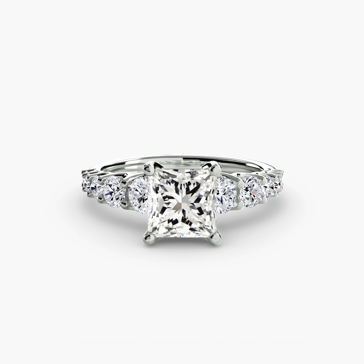 Graduated Diamond Accent Engagement Ring – The Rhône