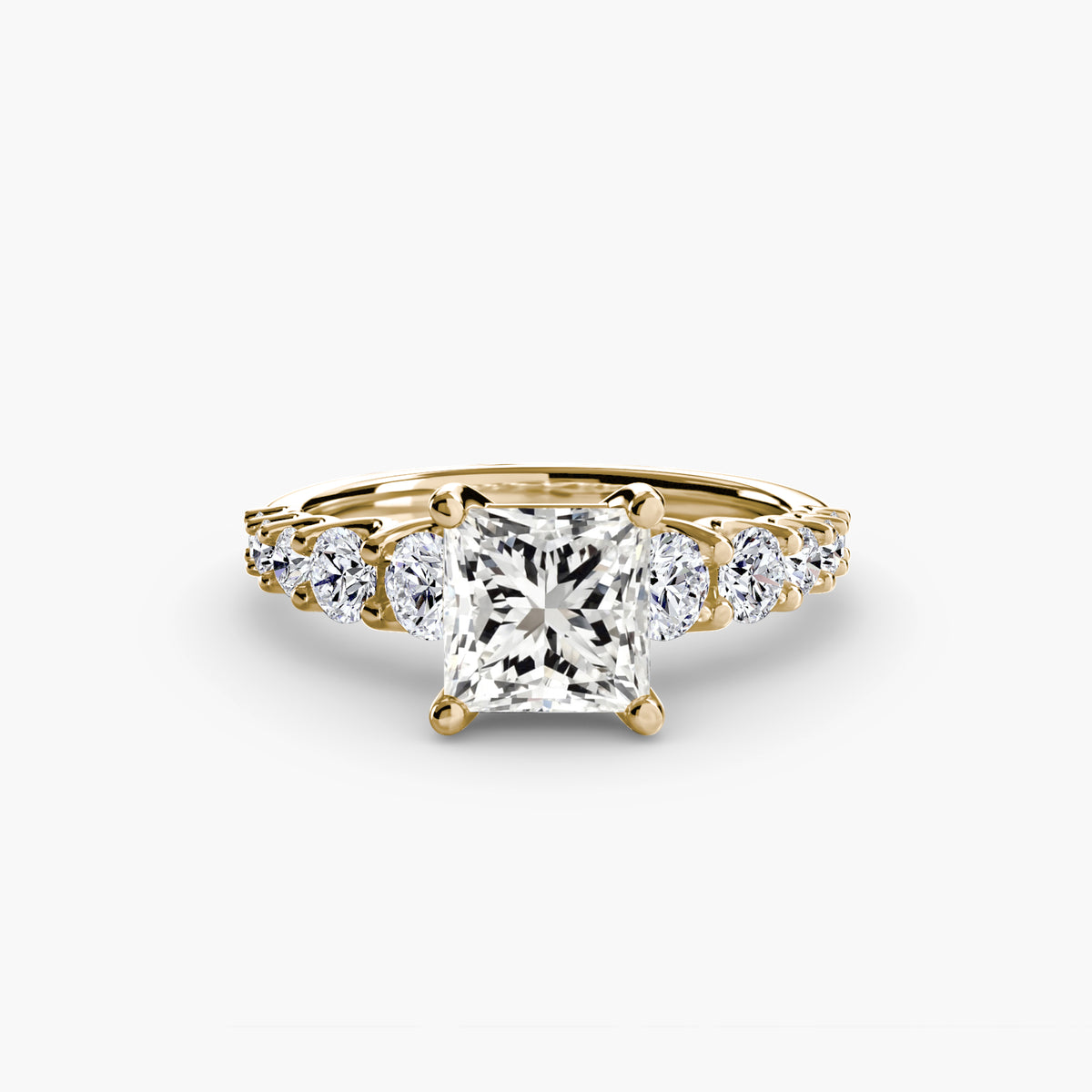 Graduated Diamond Accent Engagement Ring – The Rhône