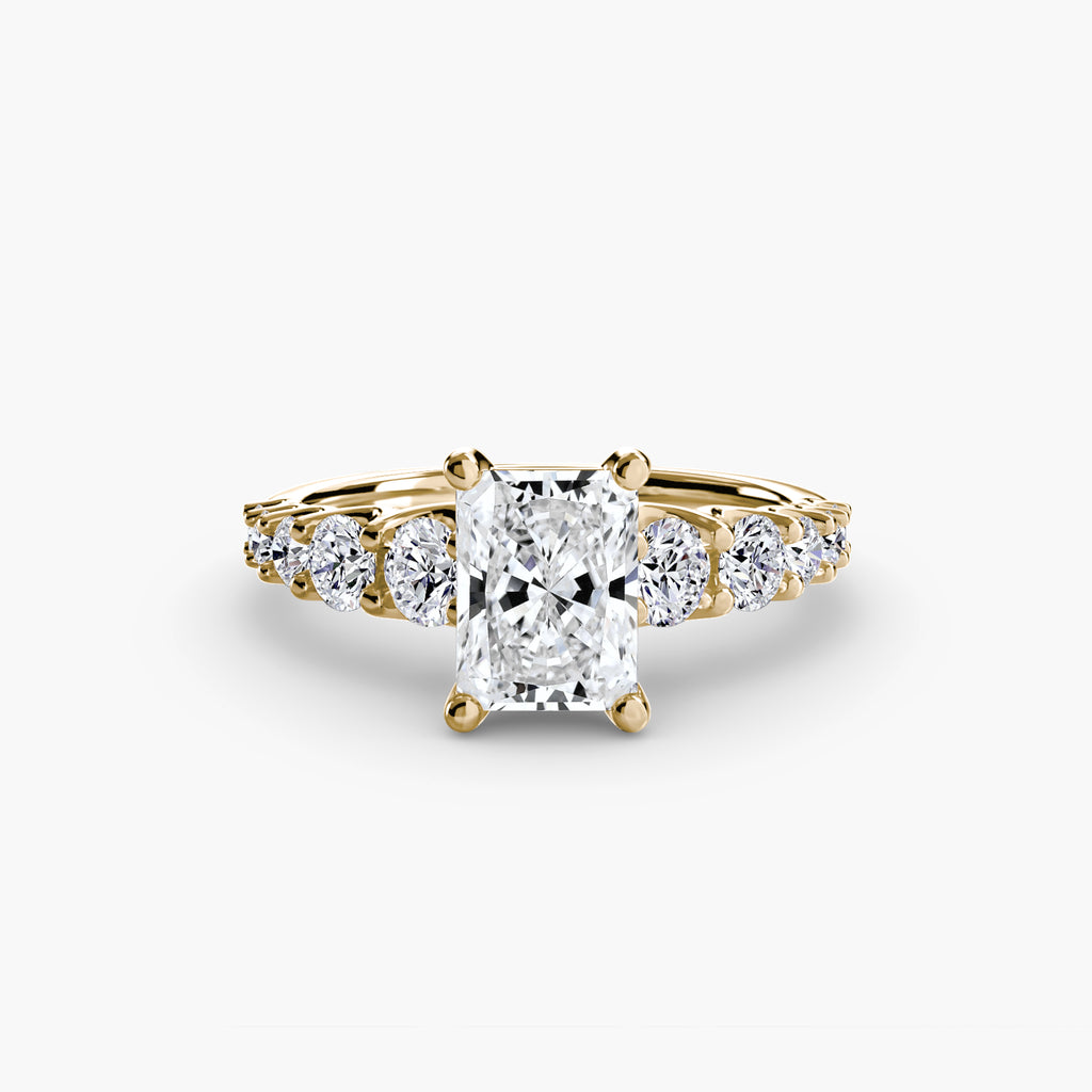 Graduated Diamond Accent Engagement Ring – The Rhône