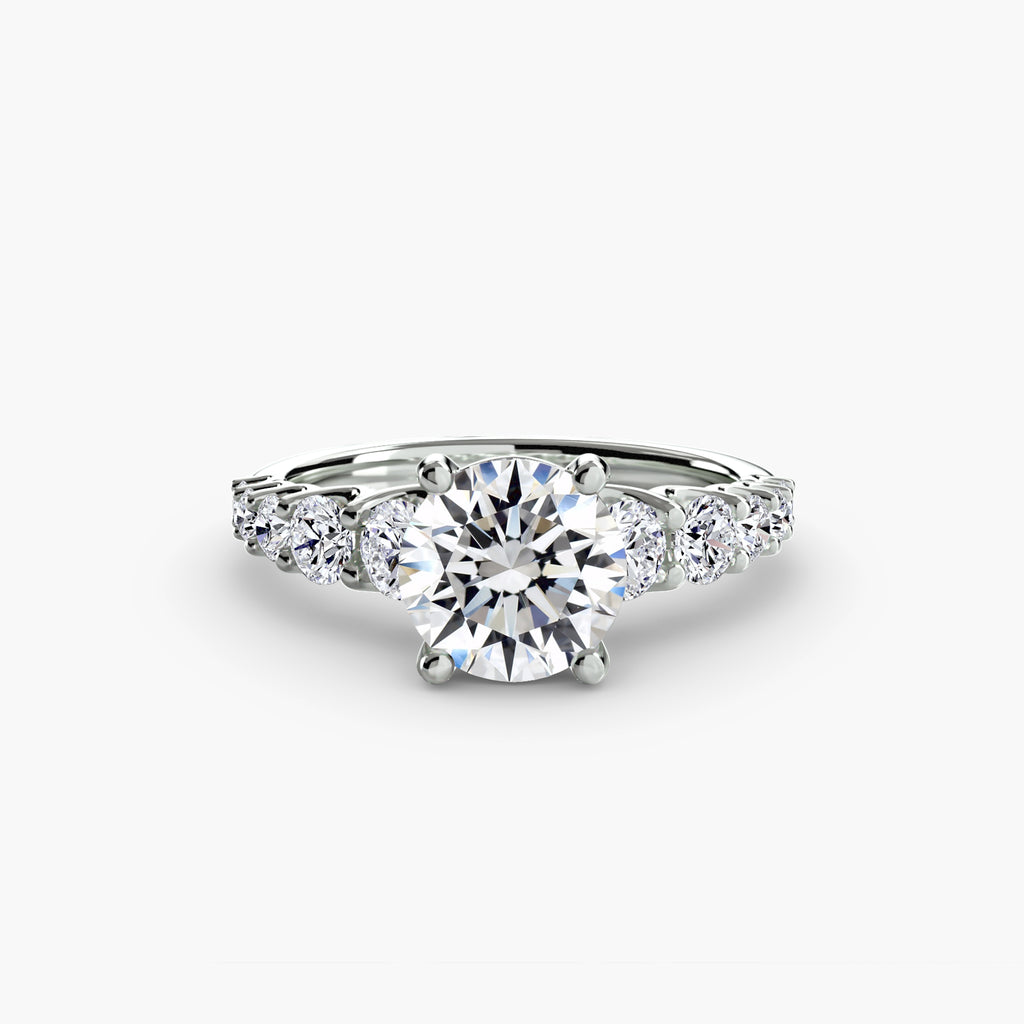 Graduated Diamond Accent Engagement Ring – The Rhône