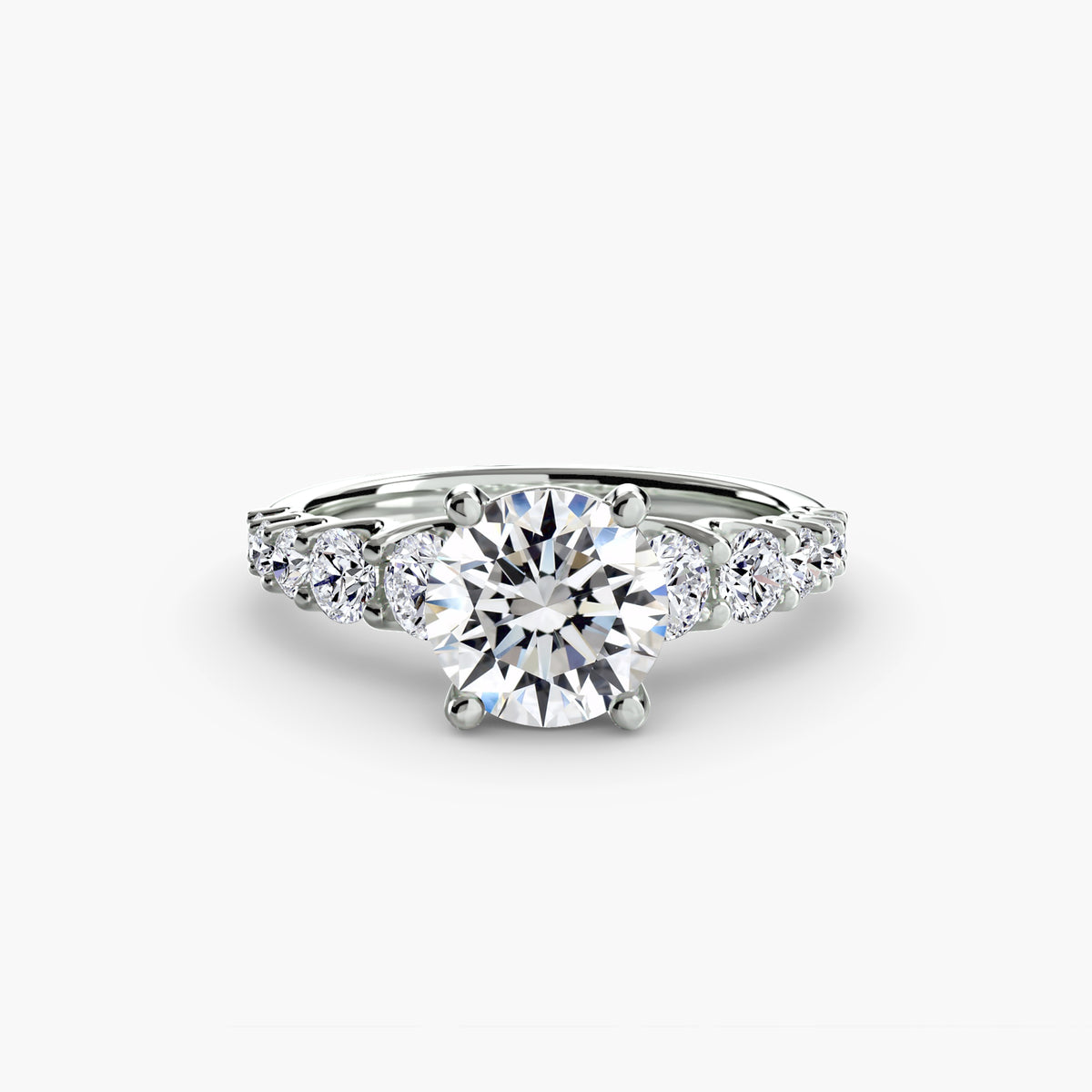 Graduated Diamond Accent Engagement Ring – The Rhône