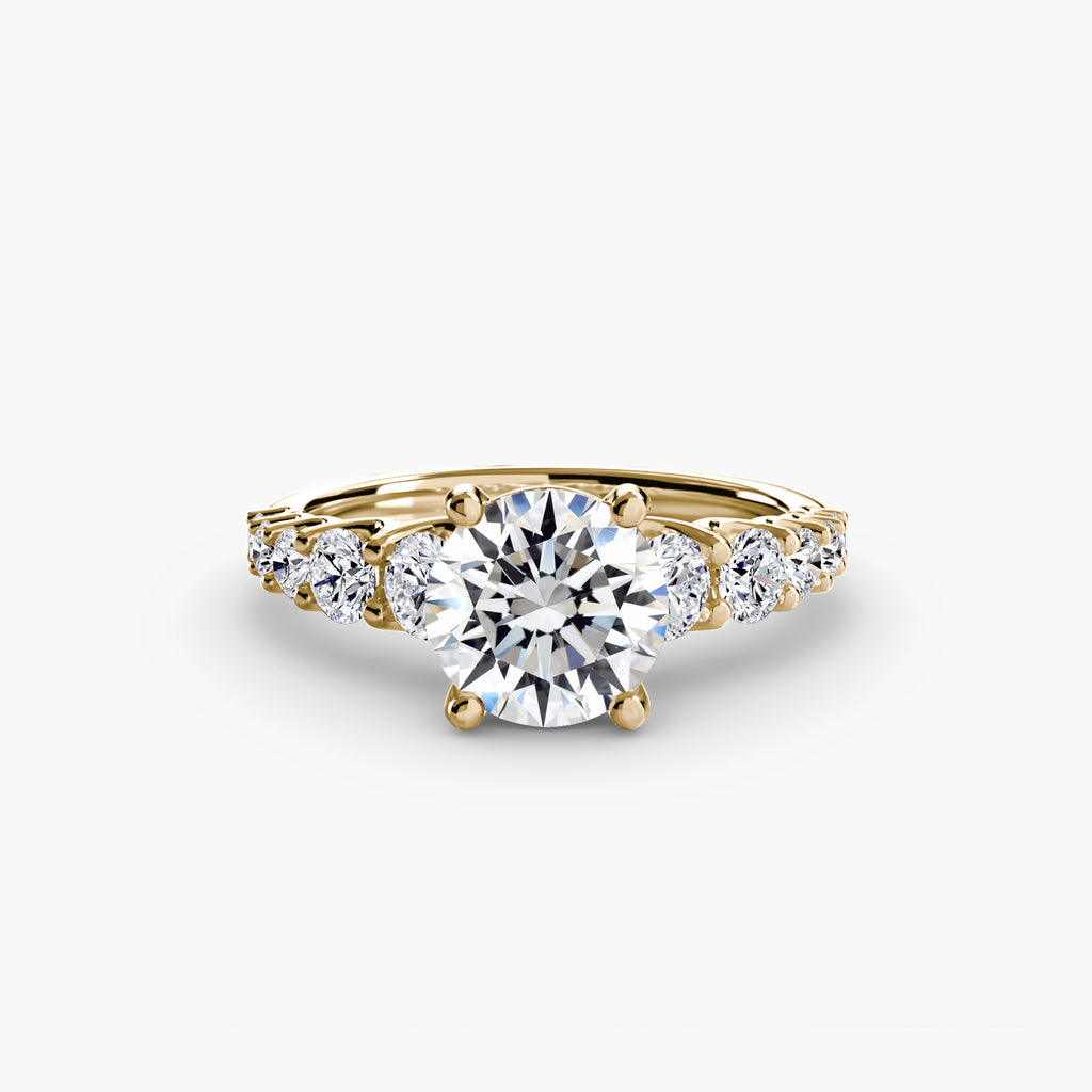 Graduated Diamond Accent Engagement Ring – The Rhône