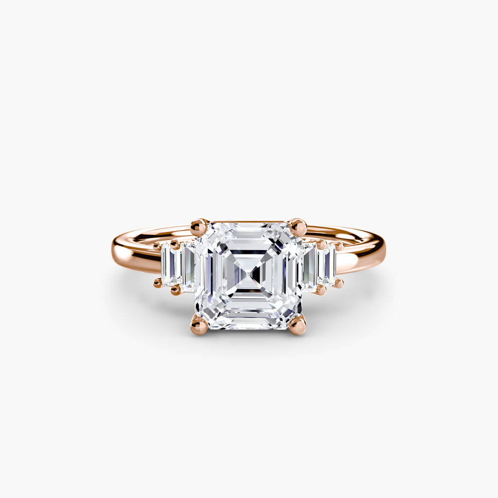 Baguette Accent Solitaire Engagement Ring – The Corinne