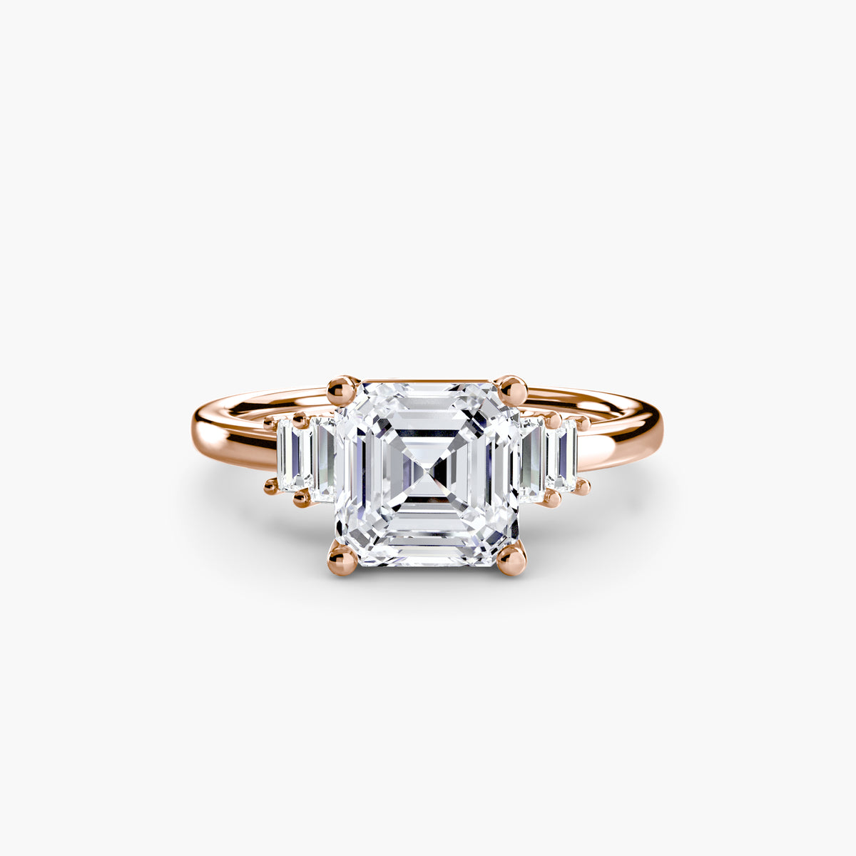 Baguette Accent Solitaire Engagement Ring – The Corinne