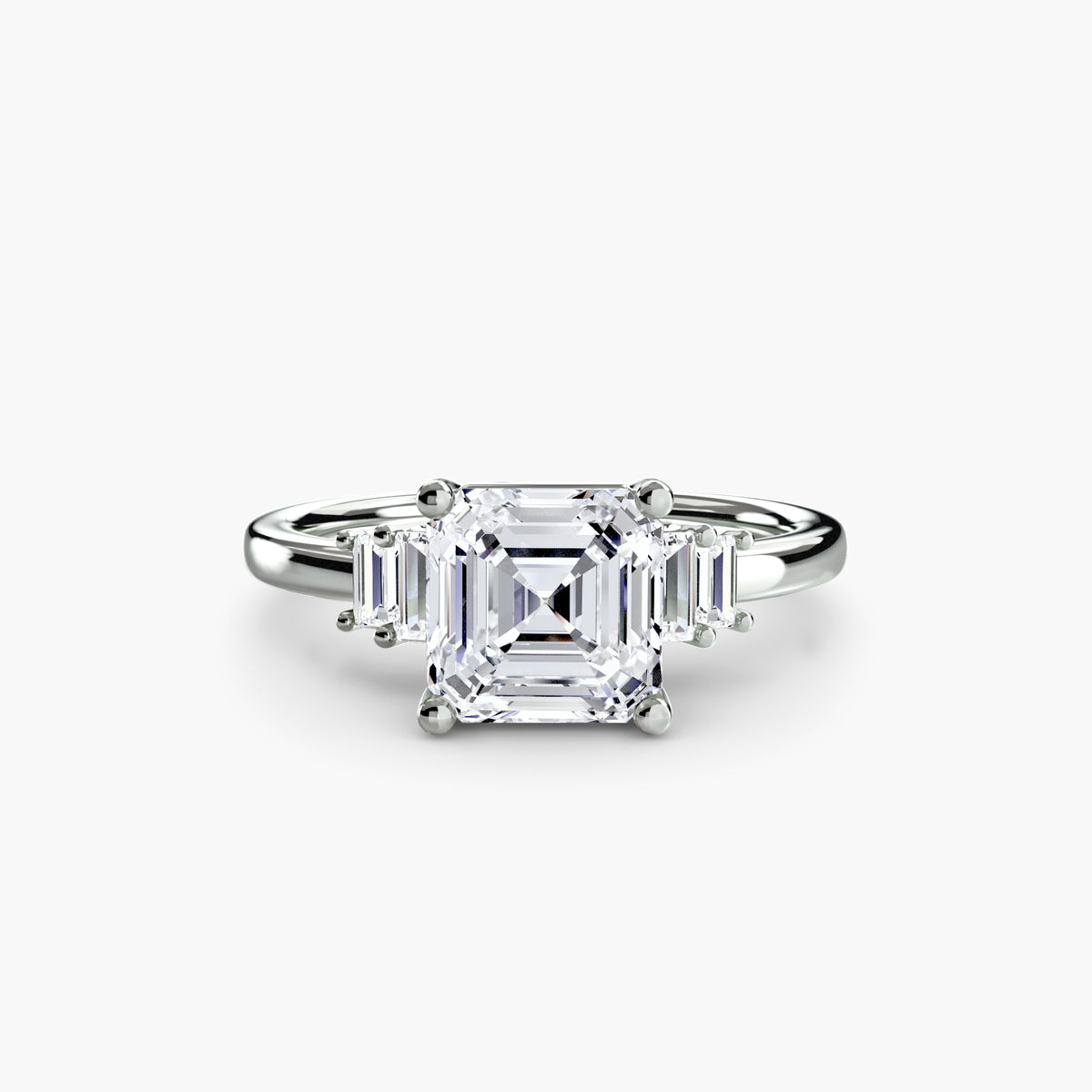 Baguette Accent Solitaire Engagement Ring – The Corinne
