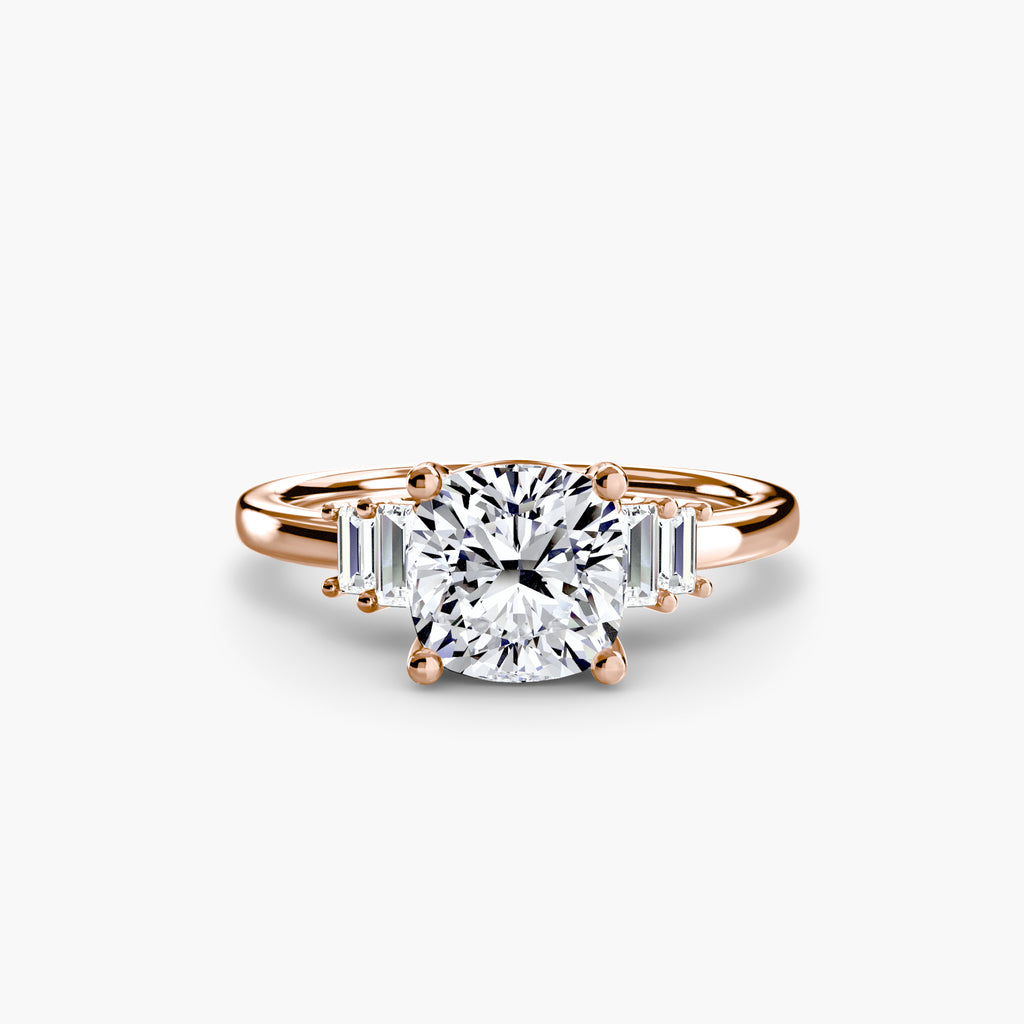 Baguette Accent Solitaire Engagement Ring – The Corinne
